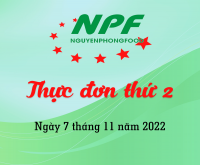Thực đơn thứ 2 ngày 7/11/2022