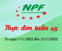 Thực đơn từ tuần từ ngày 7/11/2022 đến 12/11/2022