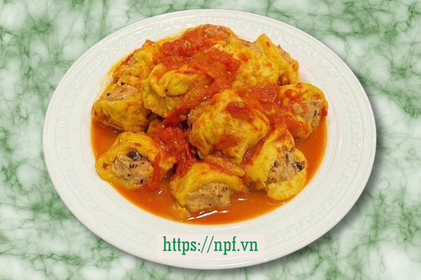 Đậu phụ nhồi thịt sốt cà chua Đậu phụ nhồi thịt sốt cà chua