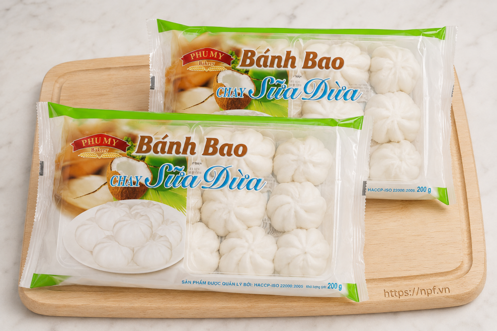 Bánh bao chay sữa dừa Phú Mỹ Bakery 200g Bánh bao chay sữa dừa Phú Mỹ Bakery 200g