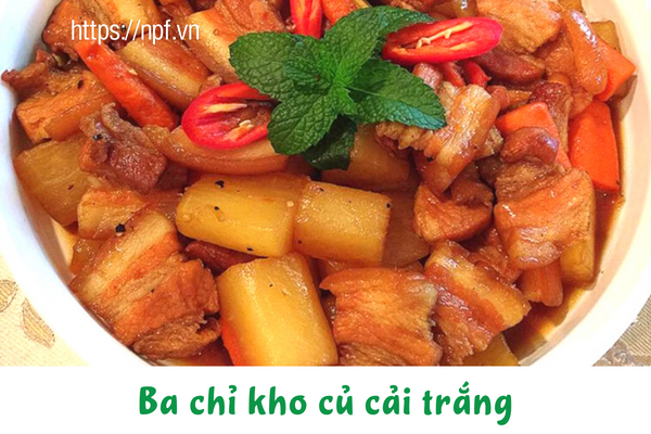 Ba chỉ kho củ cải trắng Ba chỉ kho củ cải trắng