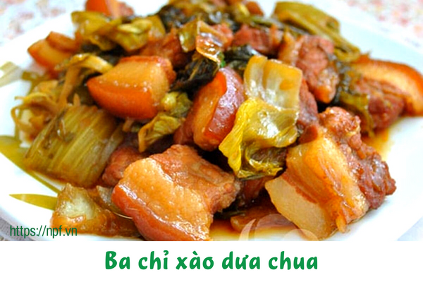Ba chỉ xào dưa chua Ba chỉ xào dưa chua