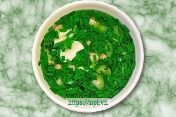 Canh hẹ nấu đậu phụ Canh hẹ nấu đậu phụ