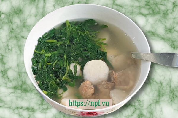 Canh khoai sọ rau muống Canh khoai sọ rau muống