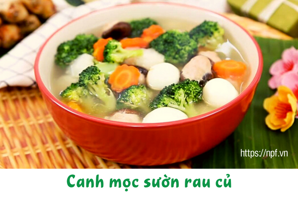 Canh mọc sườn rau củ Canh mọc sườn rau củ