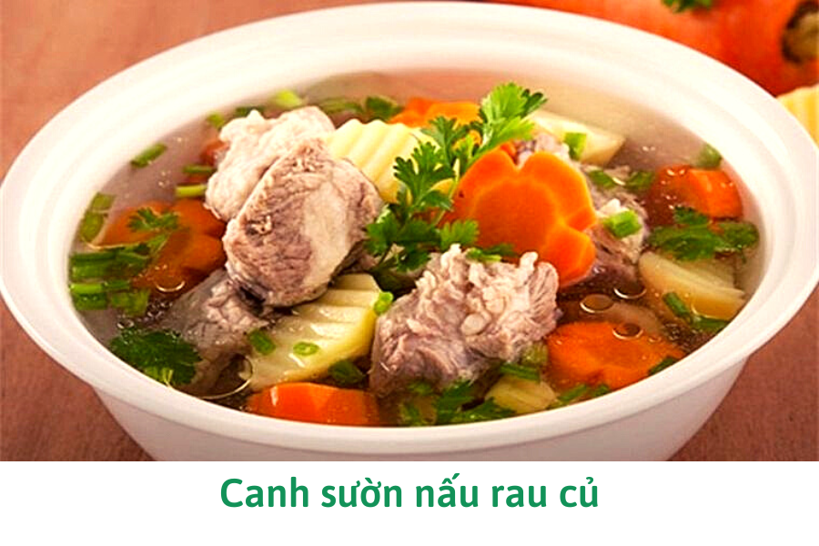 Canh sườn nấu rau củ Canh sườn nấu rau củ
