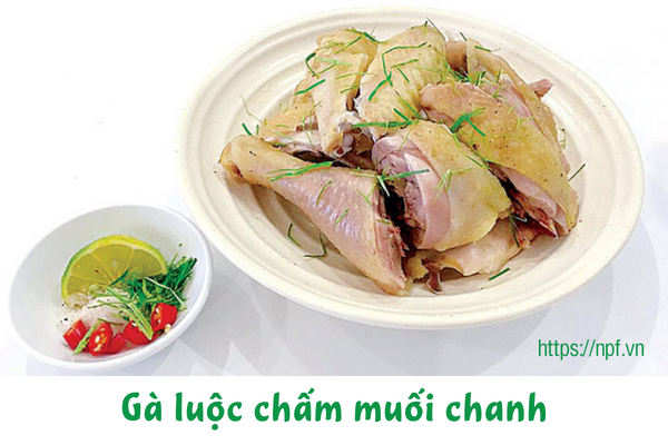 Gà luộc chấm muối chanh Gà luộc chấm muối chanh
