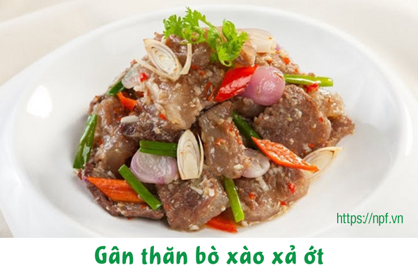 Gân thăn bò xào xả ớt Gân thăn bò xào xả ớt