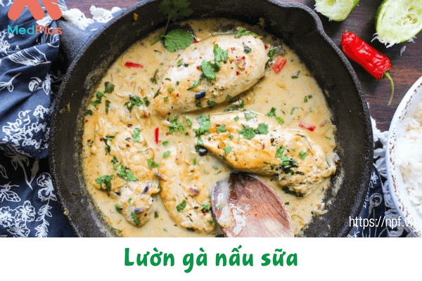Lườn gà nấu sữa Lườn gà nấu sữa