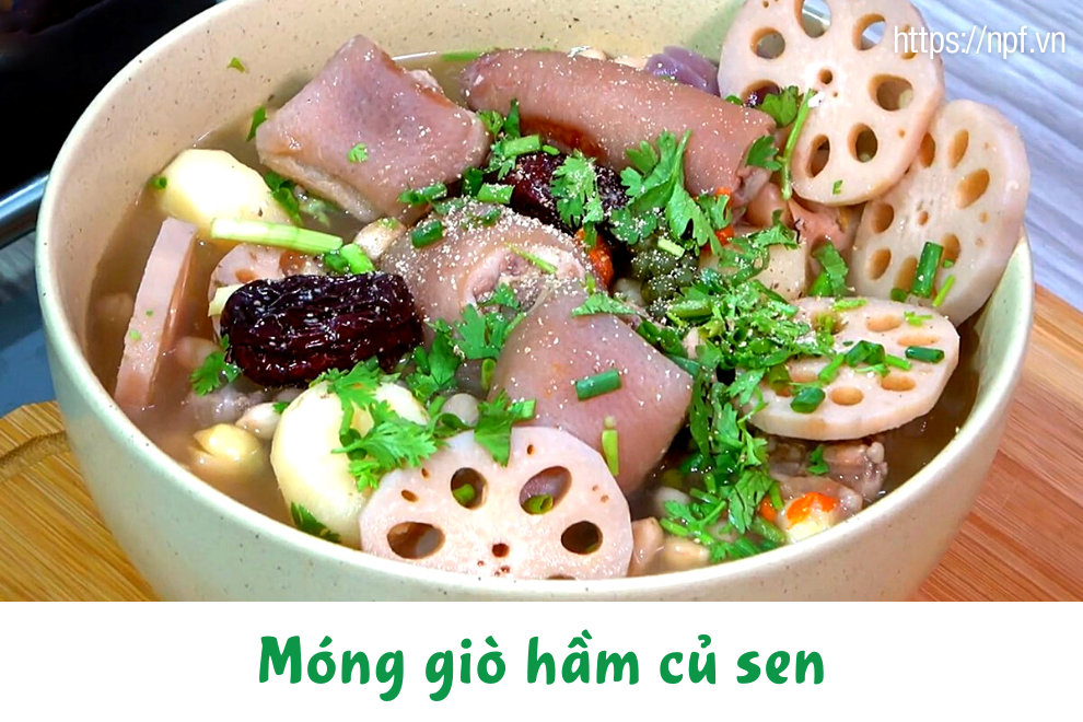 Móng giò hầm củ sen Móng giò hầm củ sen