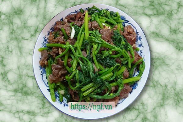 Ngọn bầu xào bắp bò