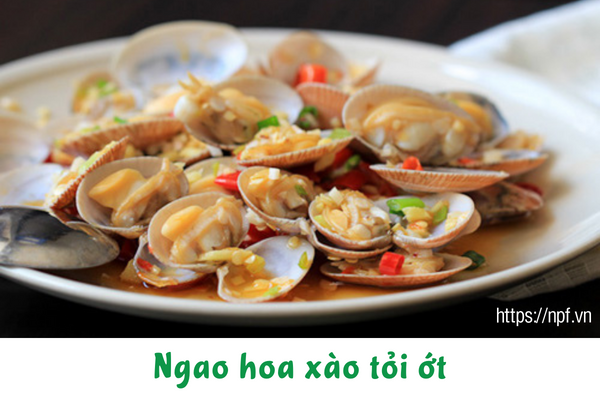 Ngao hoa xào tỏi ớt Ngao hoa xào tỏi ớt