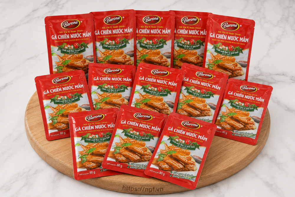 Sốt gà chiên mắm Barona 80g 