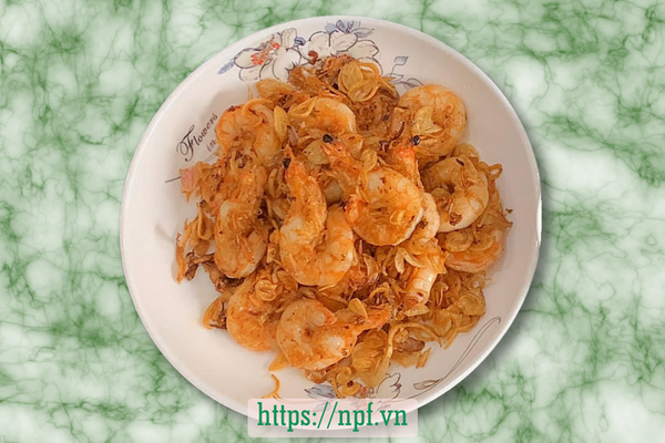 Tôm rang hành khô Tôm rang hành khô