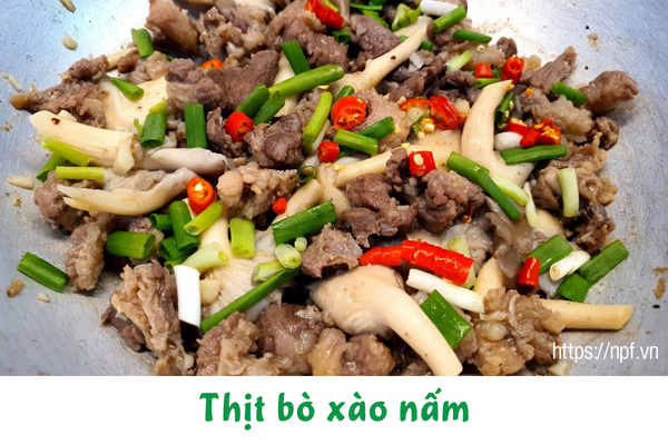 Thịt bò xào nấm Thịt bò xào nấm