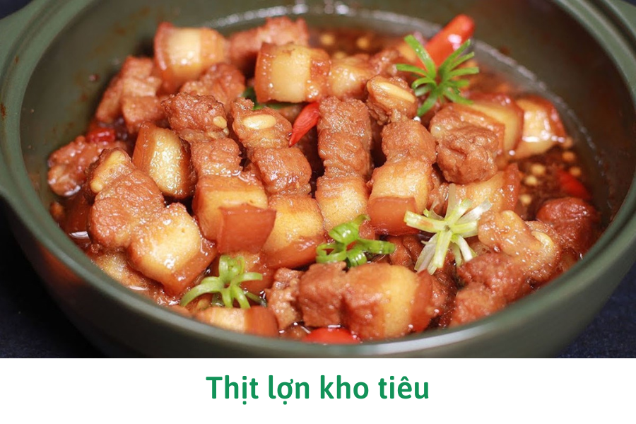 Thịt lợn kho tiêu Thịt lợn kho tiêu