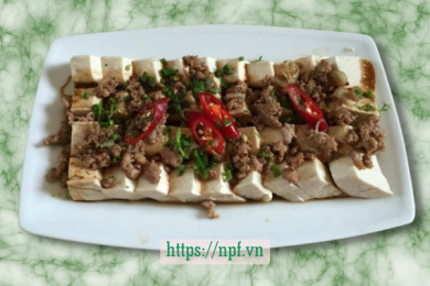 Đậu phụ hấp xì dầu thịt băm1