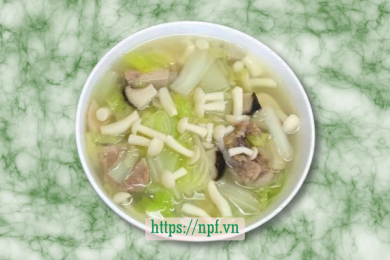 Canh nấm cải thảo1