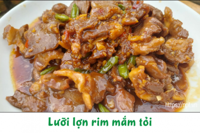 Lưỡi lợn rim mắm tỏi