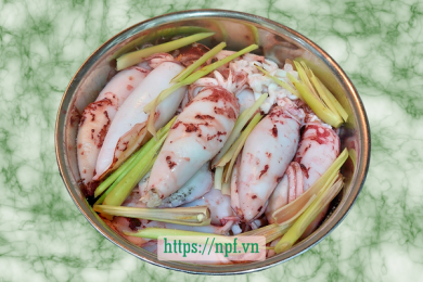 Mực nhồi thịt hấp sả 5