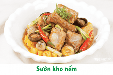 Sườn kho nấm